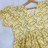 Frock Feeding Nighty, Free Size, Ankle Length, Tie-Up, Puff Sleeve Sleepwear in Softest Cotton Fabric (Bra Size 34"-38" | 50”-52″ length)